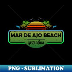Mar De Ajo Beach Argentina Palm Trees Sunset Summer - Vintage Sublimation PNG Download - Instantly Transform Your Sublimation Projects
