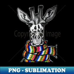 Giraffe in a scarf - Retro PNG Sublimation Digital Download - Vibrant and Eye-Catching Typography