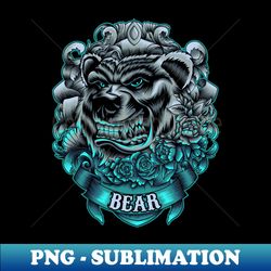 angry bear illustration - modern sublimation png file - perfect for personalization