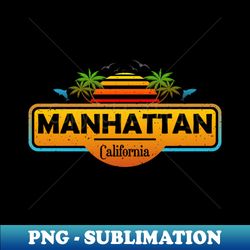 manhattan beach california palm trees sunset summer - modern sublimation png file - revolutionize your designs