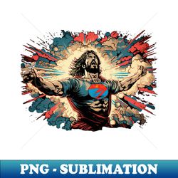 Jesus Superhero - Premium PNG Sublimation File - Revolutionize Your Designs