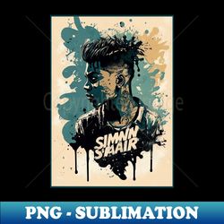 Splash paint street art style Portrait graphic illustration - Artistic Sublimation Digital File - Spice Up Your Sublimation Projects