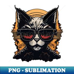 Tough Cat v2 - Decorative Sublimation PNG File - Unleash Your Inner Rebellion