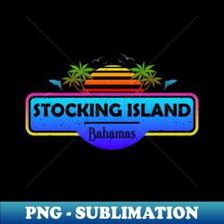 Stocking Island Beach Bahamas Palm Trees Sunset Summer - PNG Transparent Digital Download File for Sublimation - Unleash Your Creativity