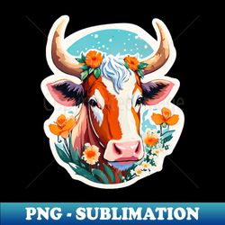 minimal cute baby cow - decorative sublimation png file - perfect for sublimation art
