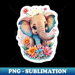 Minimal Cute Baby Elephant - Aesthetic Sublimation Digital File - Unlock Vibrant Sublimation Designs