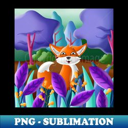 Funny Fox In Mystic Forest - Unique Sublimation PNG Download - Perfect for Sublimation Art
