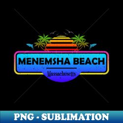 Menemsha Beach Massachusetts Palm Trees Sunset Summer - Artistic Sublimation Digital File - Stunning Sublimation Graphics