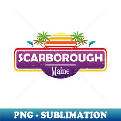 Scarborough Beach Maine Palm Trees Sunset Summer - PNG Transparent Sublimation Design - Transform Your Sublimation Creations