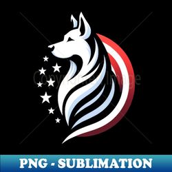 American dog in a poised and elegant stance - Sublimation-Ready PNG File - Perfect for Creative Projects