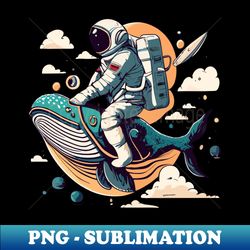 An astronaut saddled a whale made from space - Modern Sublimation PNG File - Boost Your Success with this Inspirational PNG Download