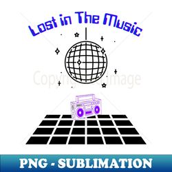 Lost in The Music Retro Music Design - Decorative Sublimation PNG File - Enhance Your Apparel with Stunning Detail
