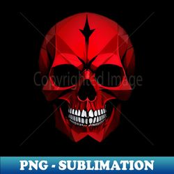 Red skull metalic - PNG Transparent Digital Download File for Sublimation - Capture Imagination with Every Detail
