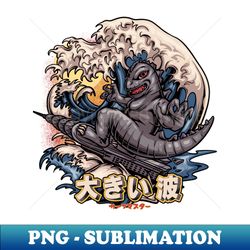 Surfing Godzilla - Instant PNG Sublimation Download - Unleash Your Inner Rebellion