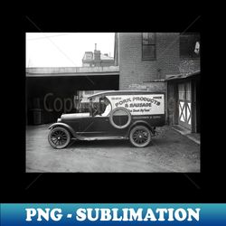 butcher delivery truck 1926 vintage photo - sublimation-ready png file - defying the norms