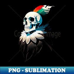 skull with feathers - PNG Transparent Sublimation Design - Bring Your Designs to Life