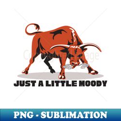 Just a Little Moody Retro Brown Bull - Creative Sublimation PNG Download - Add a Festive Touch to Every Day