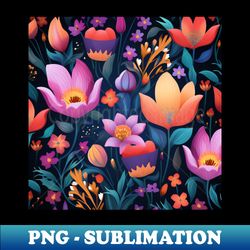 Colourful tulips pattern - Elegant Sublimation PNG Download - Bold & Eye-catching