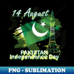 14 August - Pakistan Independence Day Active T-Shirt - Vintage Sublimation PNG Download - Unlock Vibrant Sublimation Designs