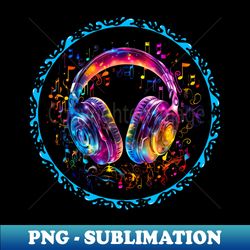 galactic harmony colorful galaxy headphone - sublimation-ready png file - bold & eye-catching