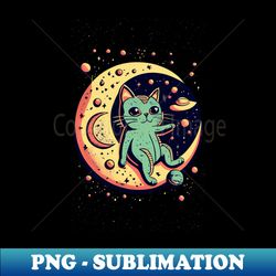 Galaxy Green Cat SCI-Fi - Premium PNG Sublimation File - Unlock Vibrant Sublimation Designs