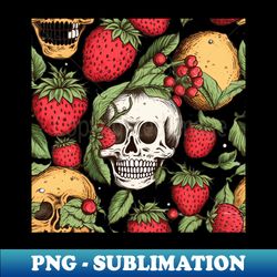 Whimsical Fruit Skull - Funny Digital Art  2 - Special Edition Sublimation PNG File - Stunning Sublimation Graphics