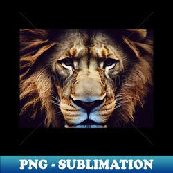The great and strong lion portrait - Elegant Sublimation PNG Download - Unleash Your Inner Rebellion