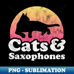 cats and saxophones cat and saxophone - png sublimation digital download - perfect for personalization