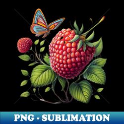 Raspberry with butterfly - Premium Sublimation Digital Download - Perfect for Sublimation Art