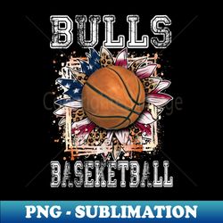 American Flag Personalized Bulls Proud Name Basketball - Modern Sublimation PNG File - Perfect for Creative Projects