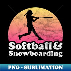Softball and Snowboarding Gift for Softball Players Fans and Coaches - Vintage Sublimation PNG Download - Defying the Norms