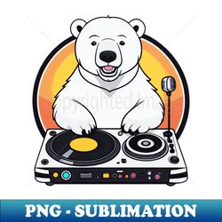 DJ Polar Bear Spinning Arctic Beats - Special Edition Sublimation PNG File - Add a Festive Touch to Every Day
