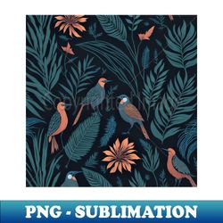 flowers and birds pattern fall - modern sublimation png file - unleash your creativity