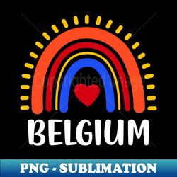 Belgium Rainbow Heart Gift - Special Edition Sublimation PNG File - Perfect for Creative Projects