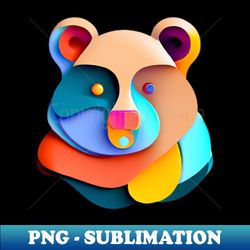 bear head - png transparent sublimation design - vibrant and eye-catching typography