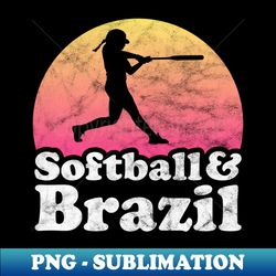 Softball and Brazil Gift for Softball Players - Signature Sublimation PNG File - Bold & Eye-catching