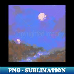 eerie moonlight landscape - artistic sublimation digital file - bold & eye-catching