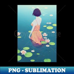 Beautiful maiden emerging from water - Signature Sublimation PNG File - Perfect for Sublimation Art