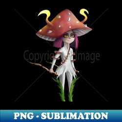 Mushroom Girl - PNG Transparent Sublimation Design - Unlock Vibrant Sublimation Designs