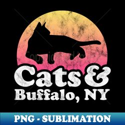 Cats and Buffalo Gift for Men Women Kids - Vintage Sublimation PNG Download - Vibrant and Eye-Catching Typography