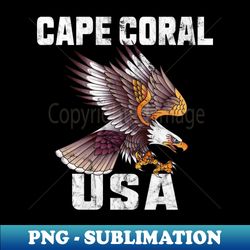 Cape Coral USA Bald Eagle - PNG Transparent Sublimation File - Capture Imagination with Every Detail