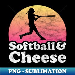 Softball and Cheese Gift for Softball Players and Food Lovers - Modern Sublimation PNG File - Bring Your Designs to Life