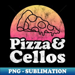 Pizza and Cellos Gift for Music and Pizza Lover - PNG Transparent Sublimation Design - Unleash Your Creativity