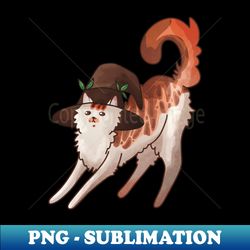 witch red cat with hat - halloween cat design - cat lovers design - digital sublimation download file - spice up your sublimation projects