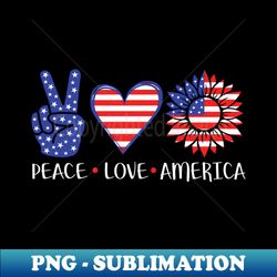 Peace Love America - Decorative Sublimation PNG File - Unleash Your Inner Rebellion