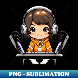 Chibi Girl Playing Synthesizer - Instant Sublimation Digital Download - Unlock Vibrant Sublimation Designs