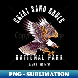 Great Sand Dunes National Park Colorado USA Bald Eagle Gift for Men and Women - Retro PNG Sublimation Digital Download - Unlock Vibrant Sublimation Designs