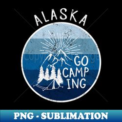 Alaska USA Retro Vintage Camping Nature Mountains - Retro PNG Sublimation Digital Download - Perfect for Sublimation Mastery