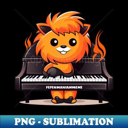 Chibi Lion Is Inside The Piano - Unique Sublimation PNG Download - Bold & Eye-catching