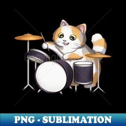 Drummer Cat - Modern Sublimation PNG File - Perfect for Personalization
